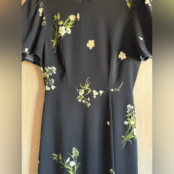 Sugarlips Jenna Floral Midi Dress Black Green Puff Sleeve Women’s Small NWT - Picture 3 of 14